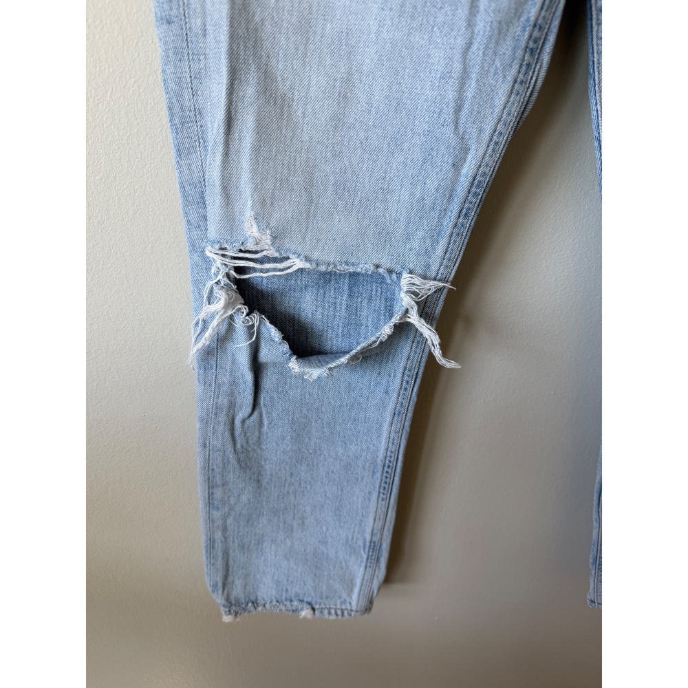 AGOLDE Riley 90's High Rise Jeans 26 Light Wash Distressed Straight Leg - Picture 6 of 9